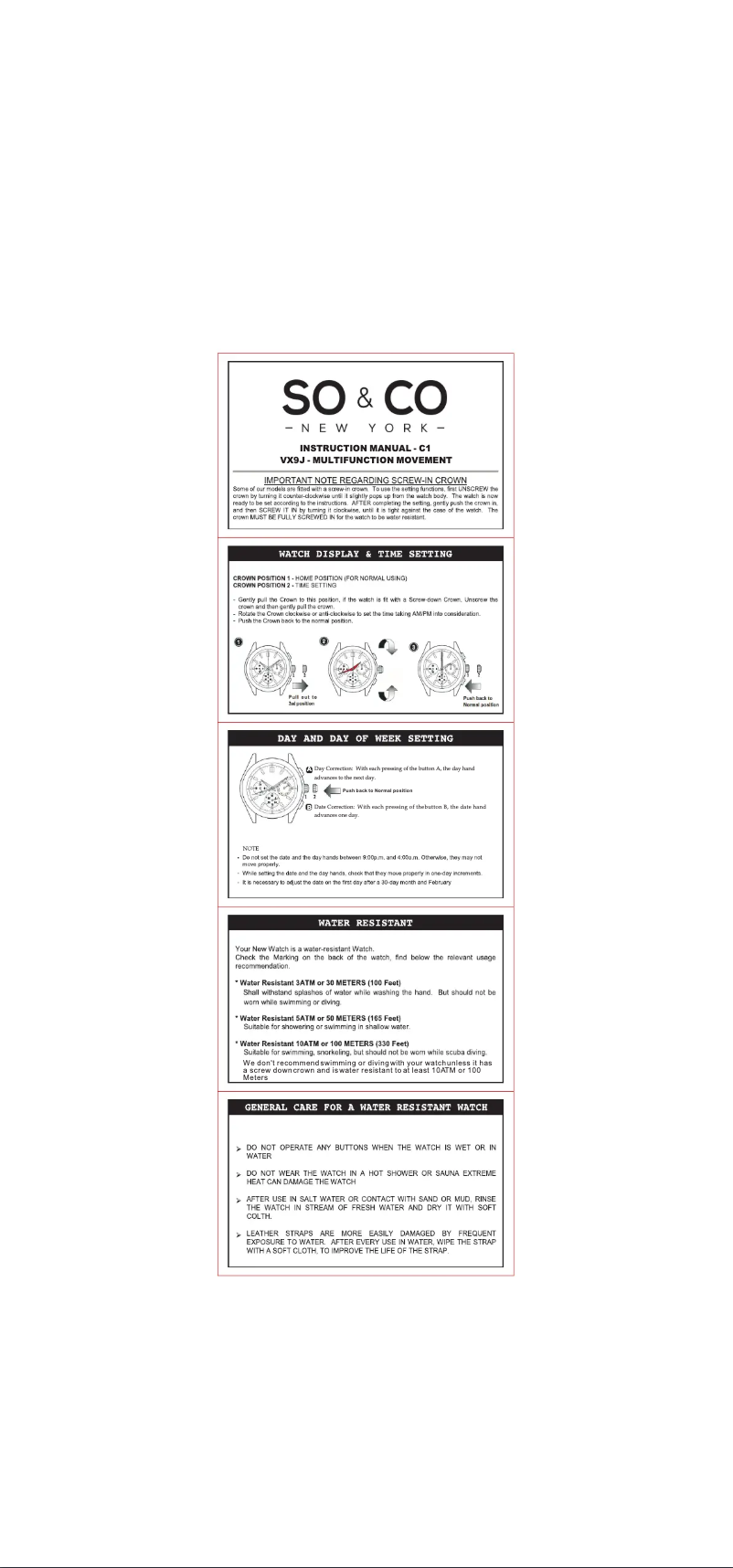 Page 1 of the manual User Manual So & Co Tribeca 5010B