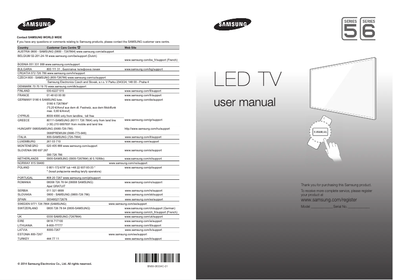 First page image of the manual for UE32H5303AW