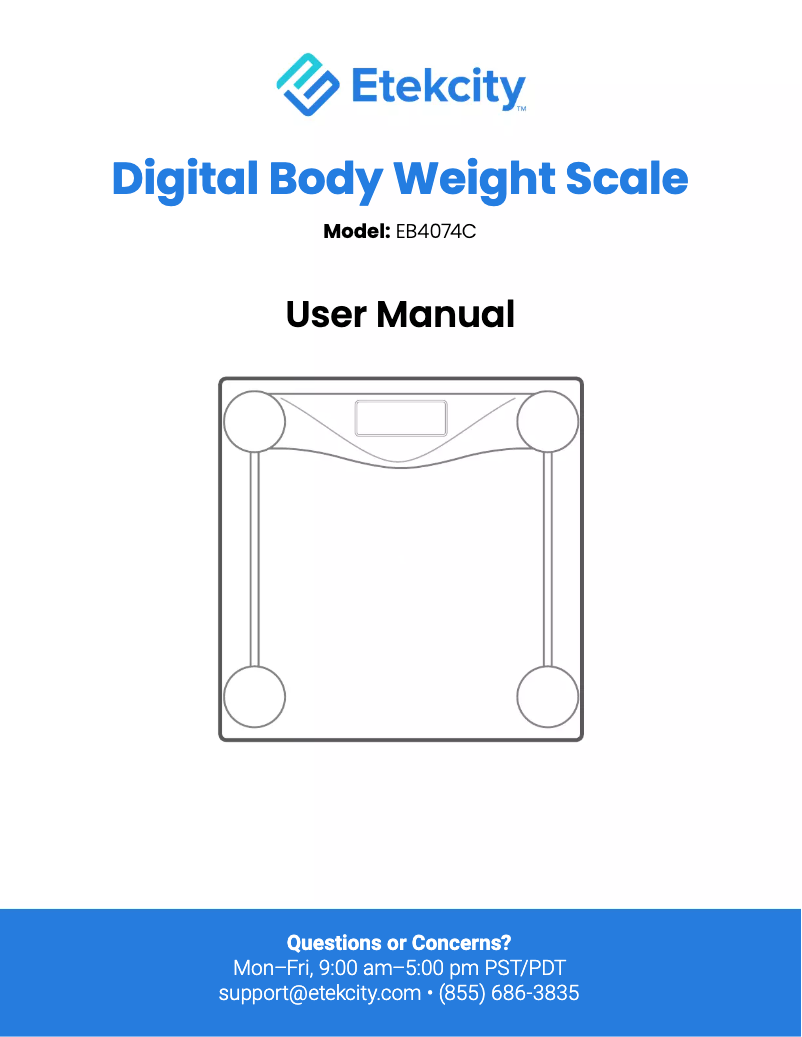 Page 1 of the manual User Manual Etekcity EB4074C
