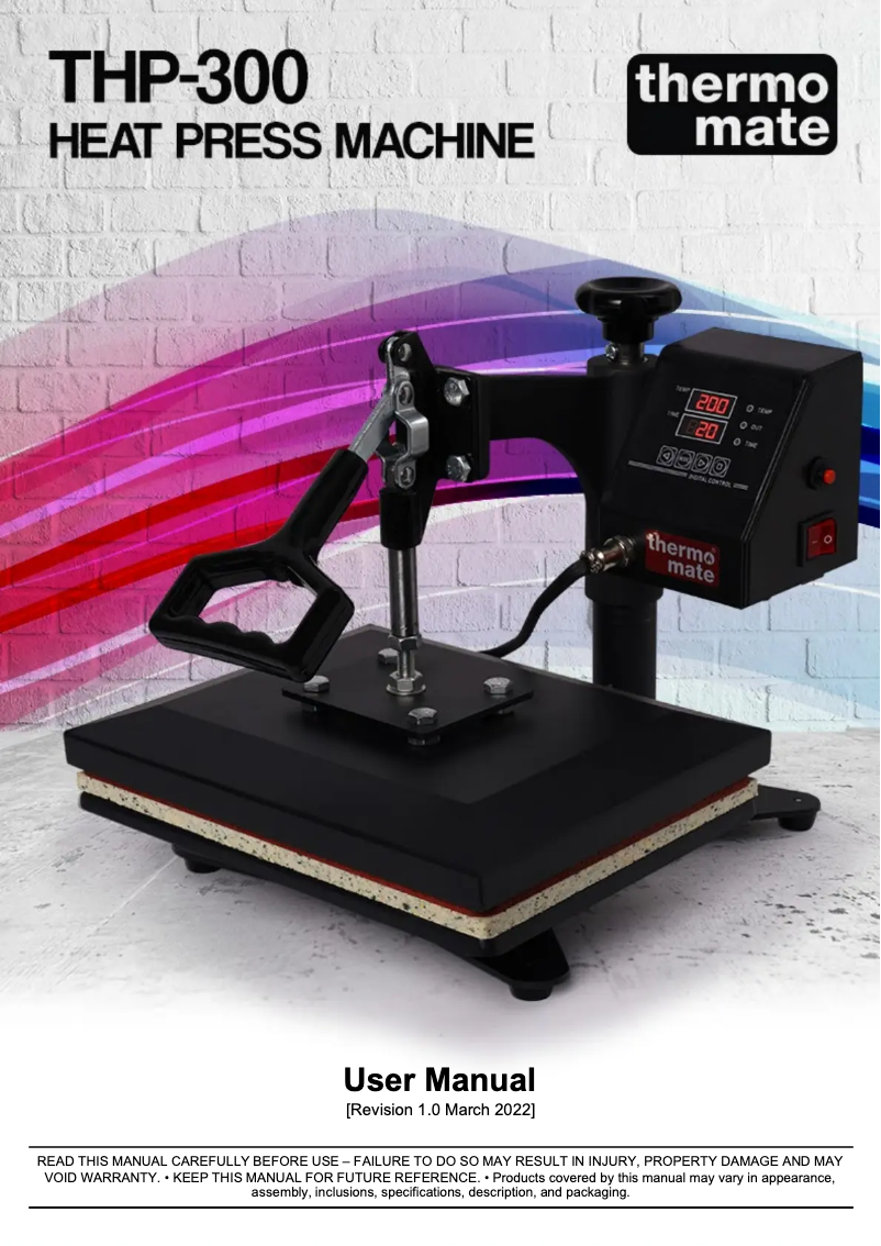 First page image of the manual for THP-300