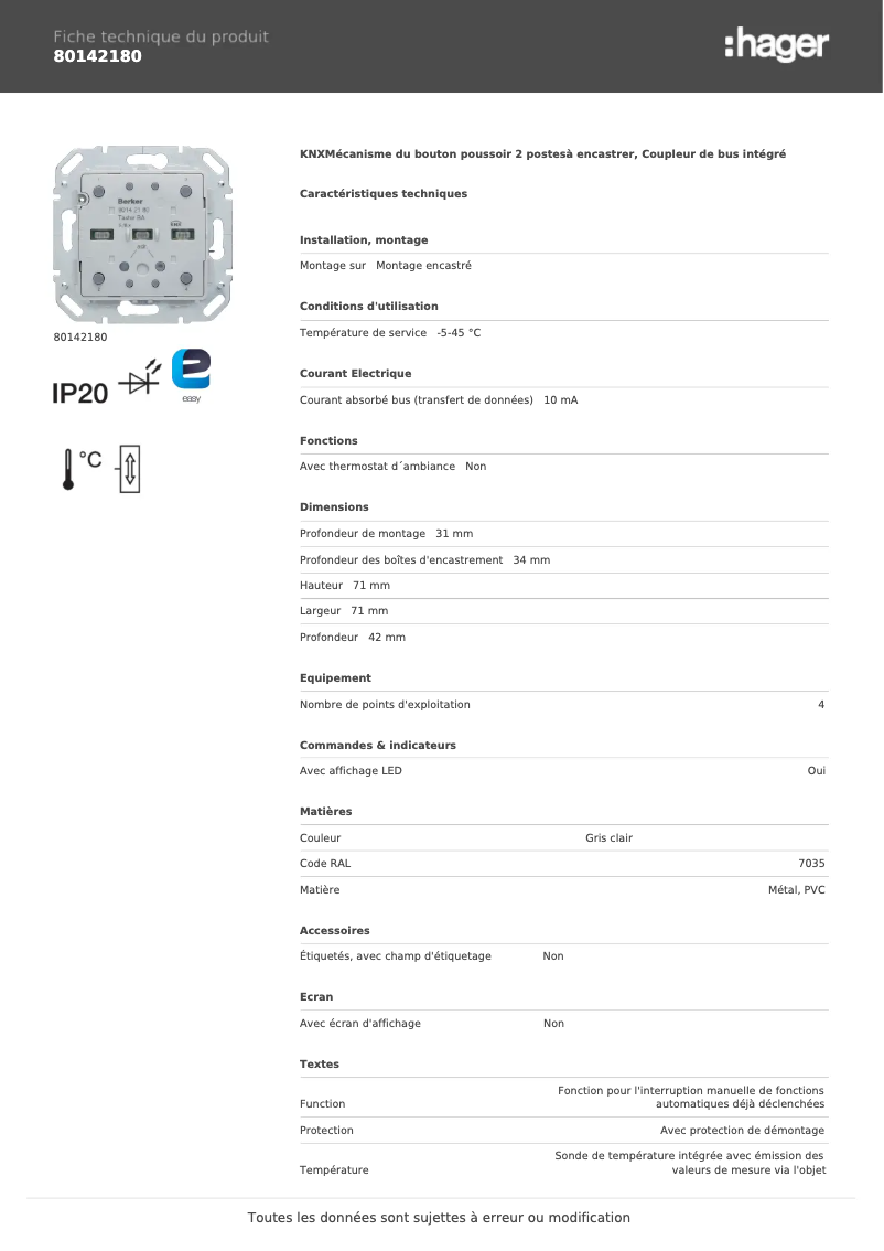First page image of the manual for 80142180