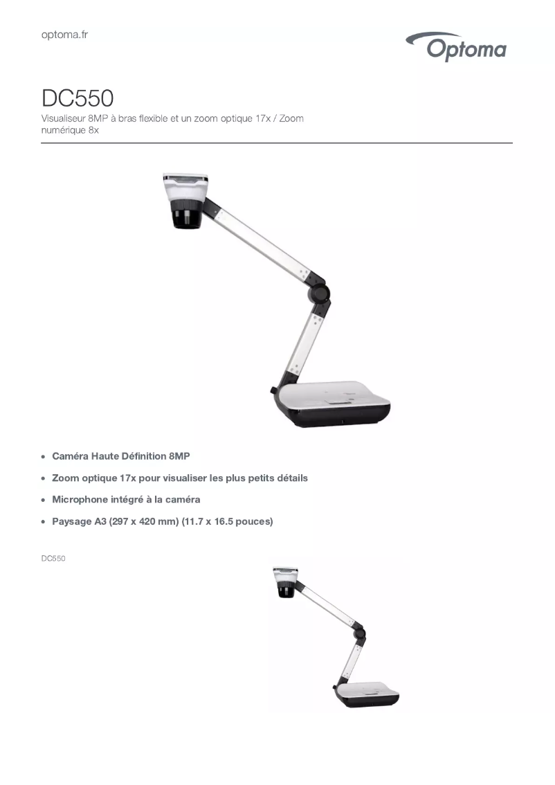 First page image of the manual for DC550