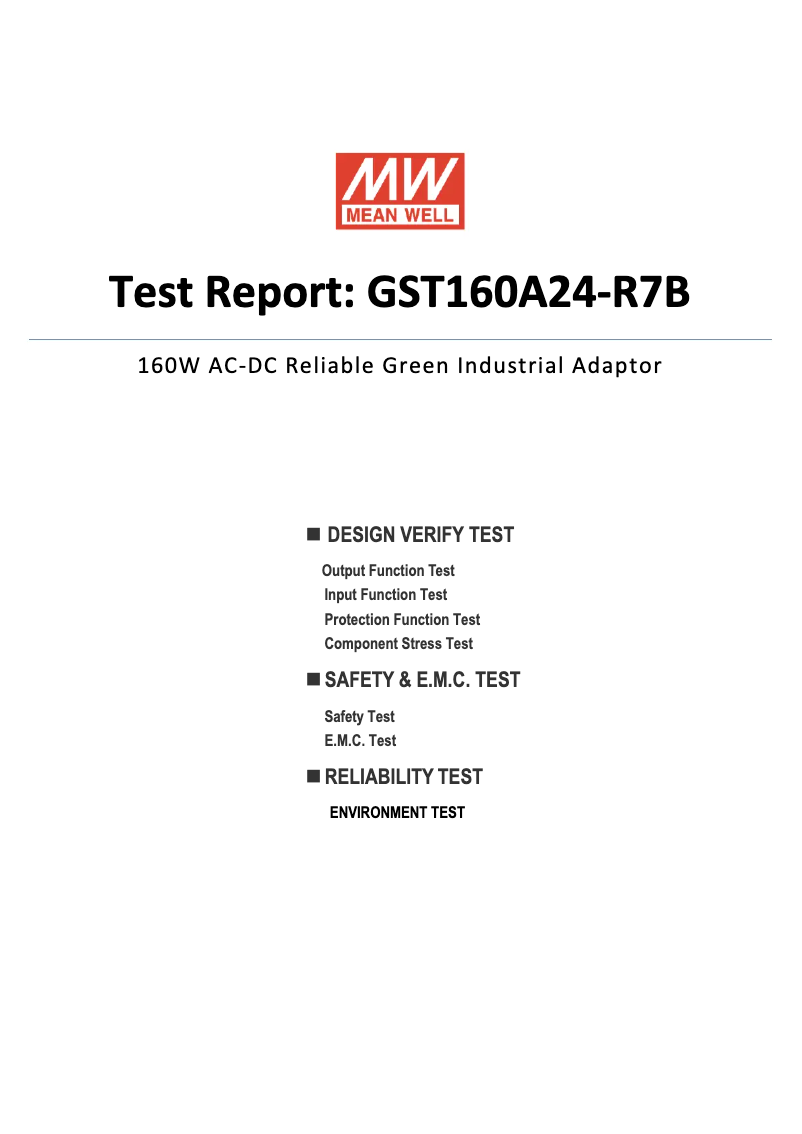 First page image of the manual for GST160A24-R7B