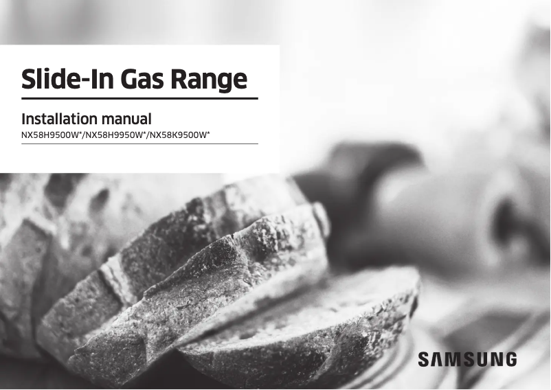 Page 1 of the manual Installation Guide Samsung NX58H9500WS