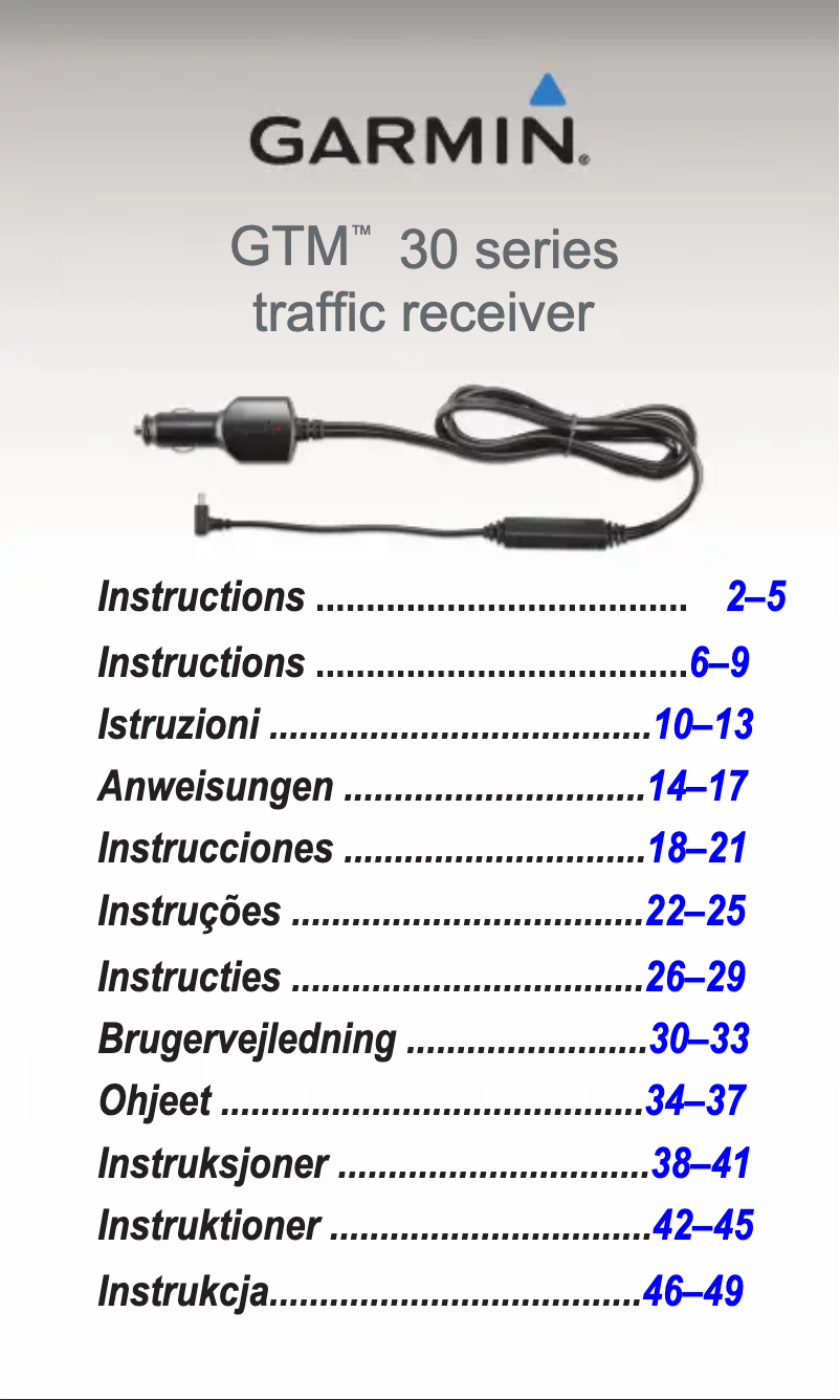 First page image of the manual for GTM 36