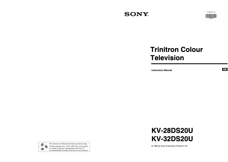 Page 1 of the manual User Manual Sony KV-32DS20U
