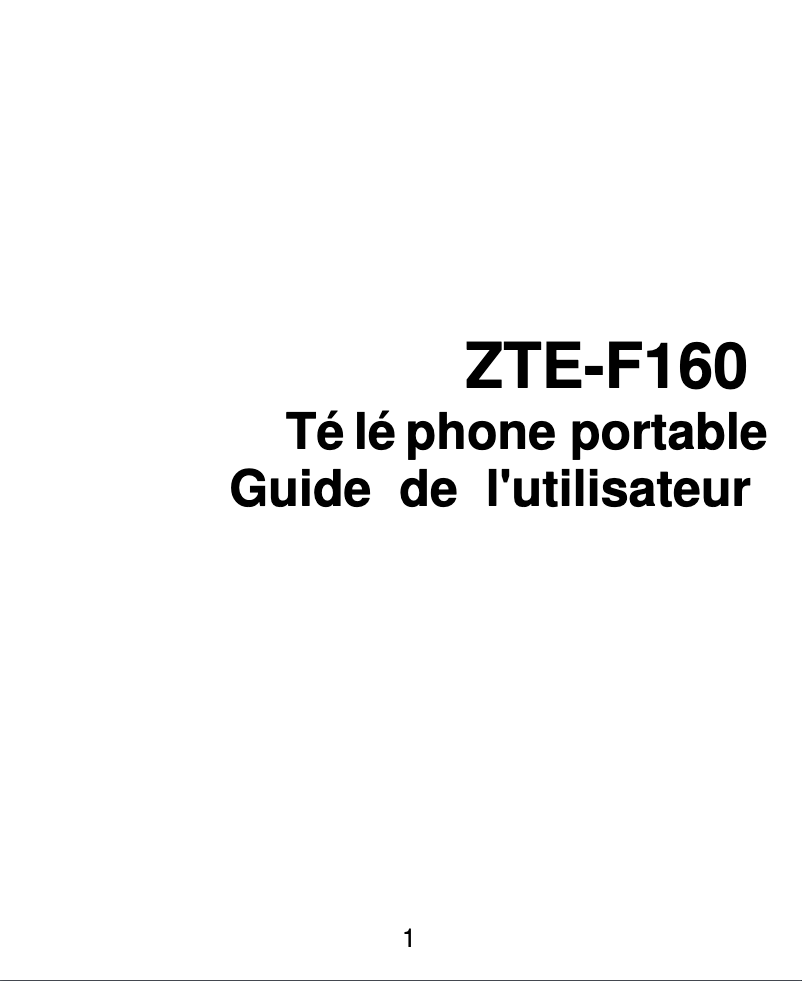 First page image of the manual for F160