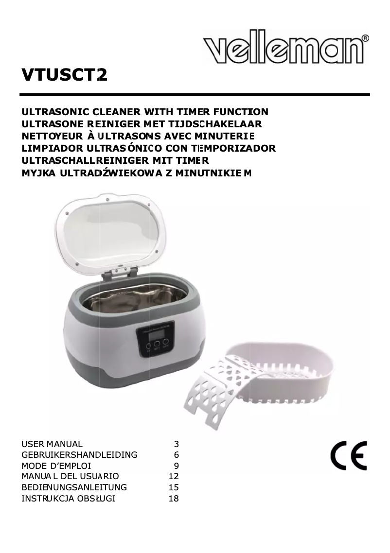 Page 1 of the manual User Manual Velleman VTUSCT2