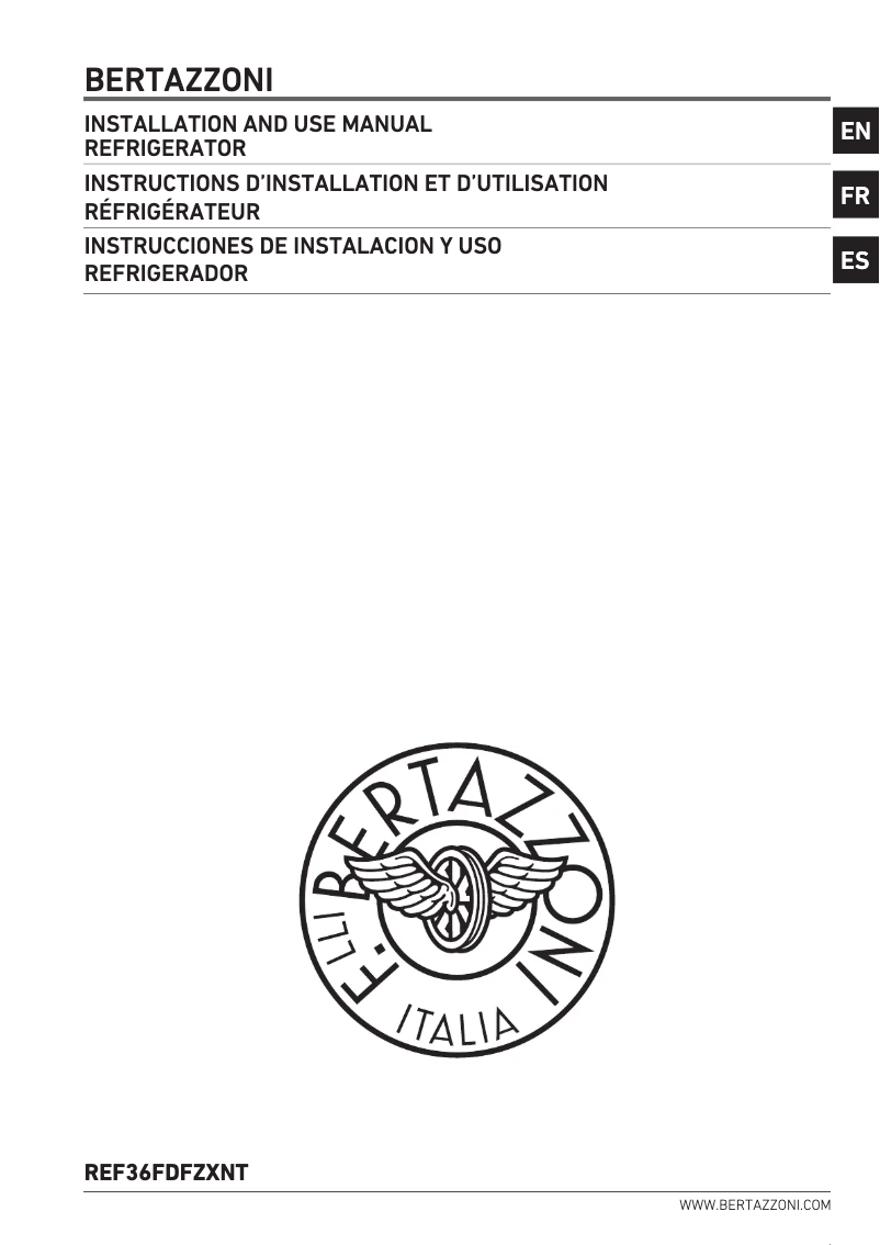 Page 1 of the manual User Manual Bertazzoni REF36FDFZXNT