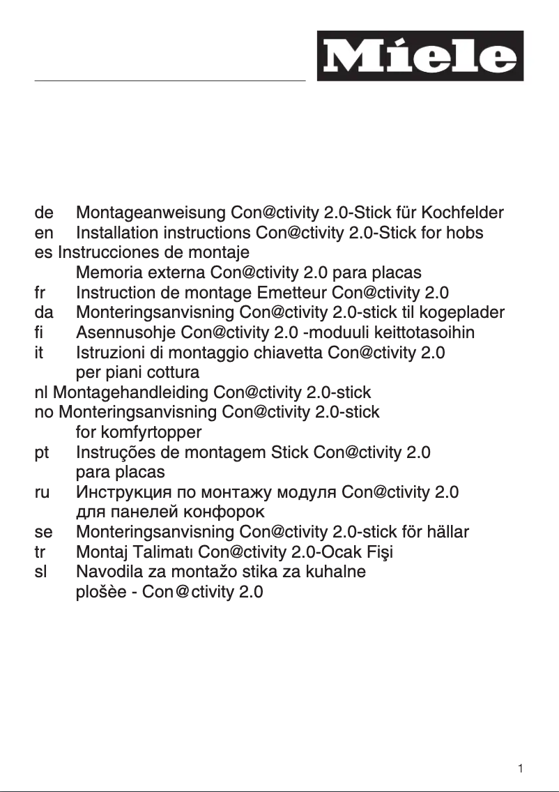 Page 1 of the manual User Manual Miele DA 2906