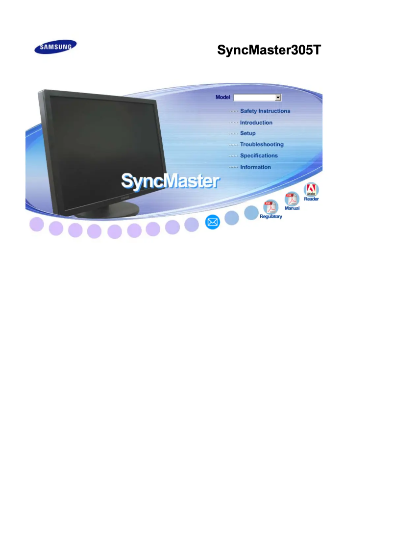 First page image of the manual for SyncMaster 305T