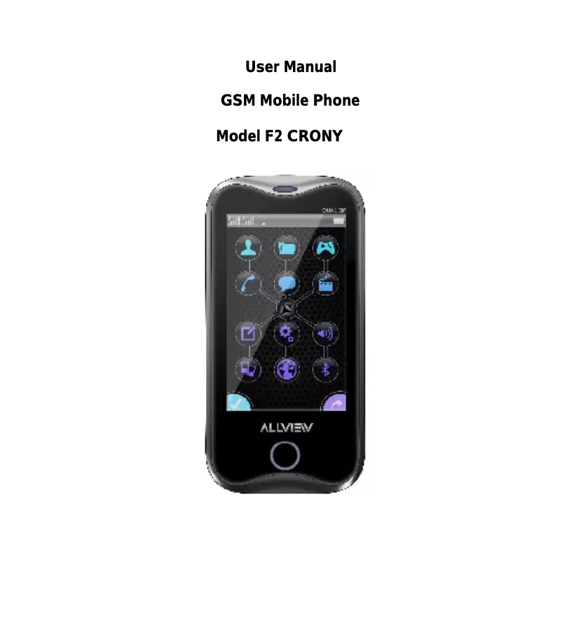 First page image of the manual for F2 Crony