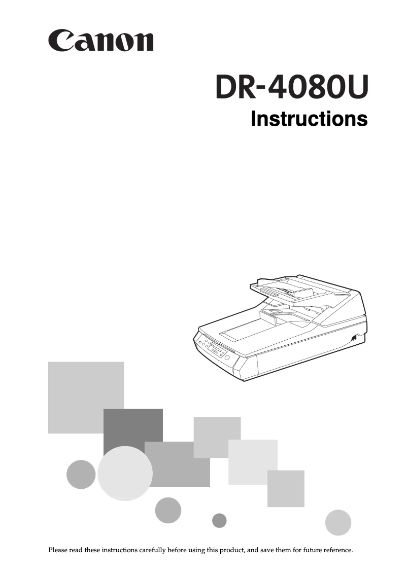 Page 1 of the manual User Manual Canon imageFORMULA DR-4080u