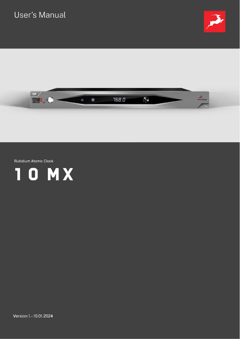 First page image of the manual for 10MX