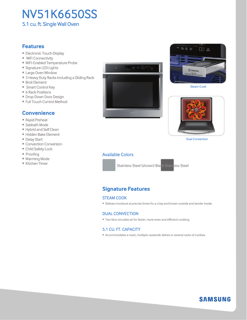 First page image of the manual for NV51K6650SS