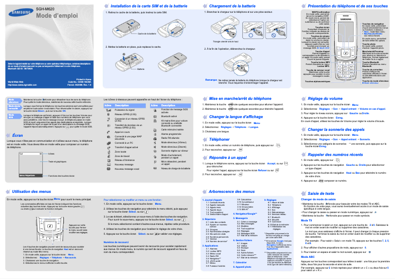 Page 1 of the manual User Manual Samsung SGH-M620