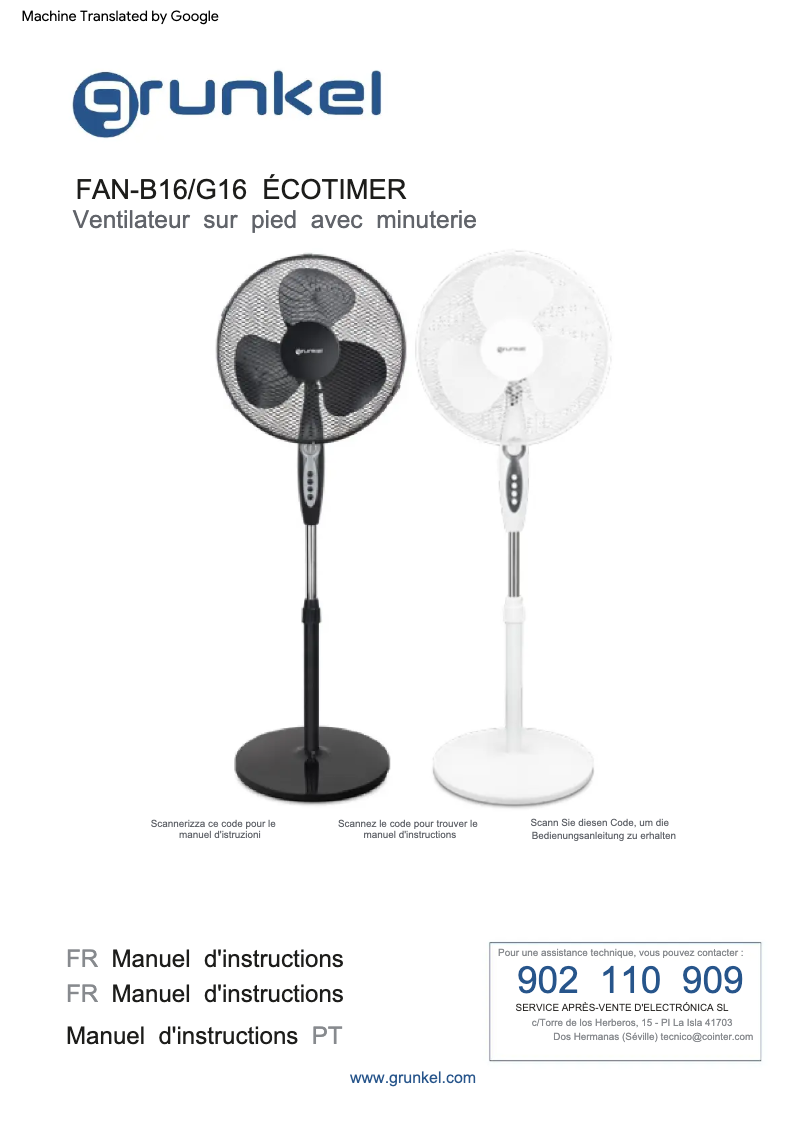 First page image of the manual for FAN-B16 ECOTIMER
