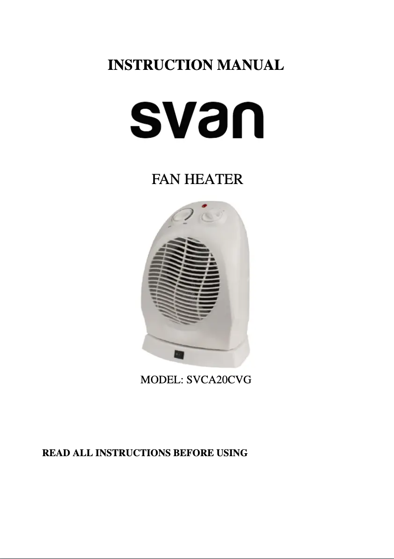 First page image of the manual for SVCA20CVG