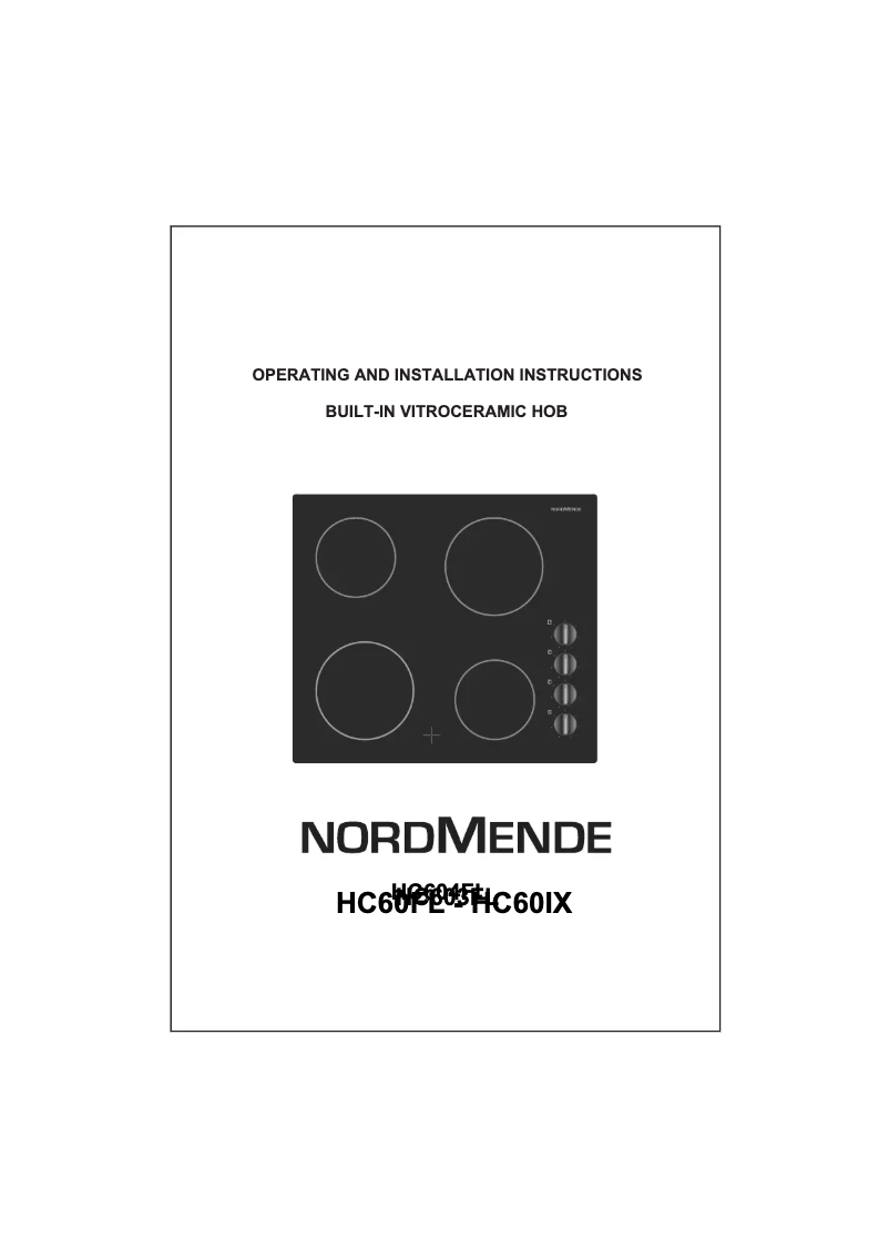 First page image of the manual for HC604FL