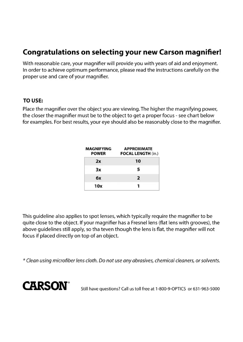 Page 1 of the manual User Manual Carson SureGrip SG-10