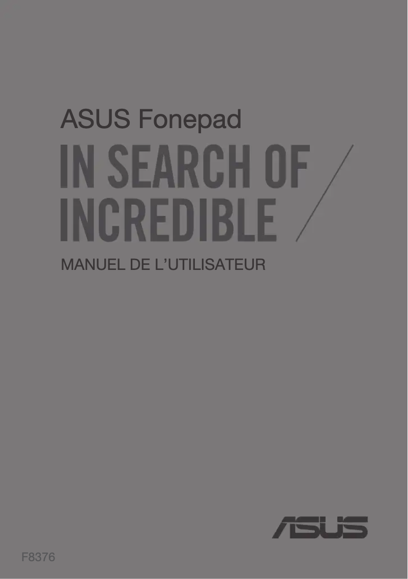 Page 1 of the manual User Manual Asus FonePad Note 6