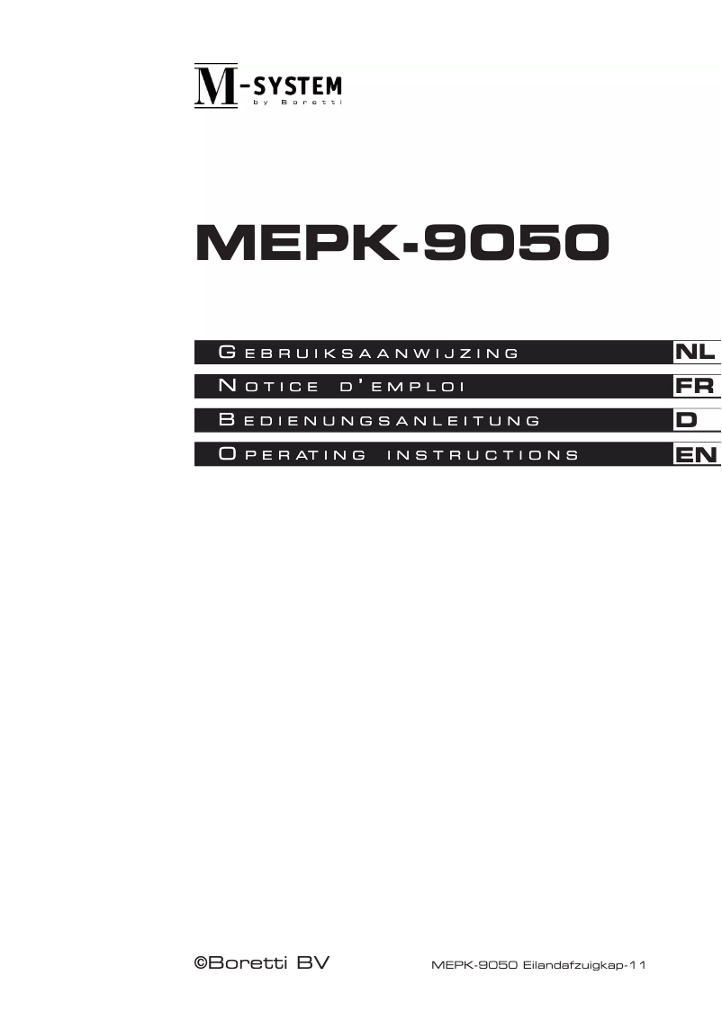 Page 1 of the manual User Manual M-System MEPK-9050
