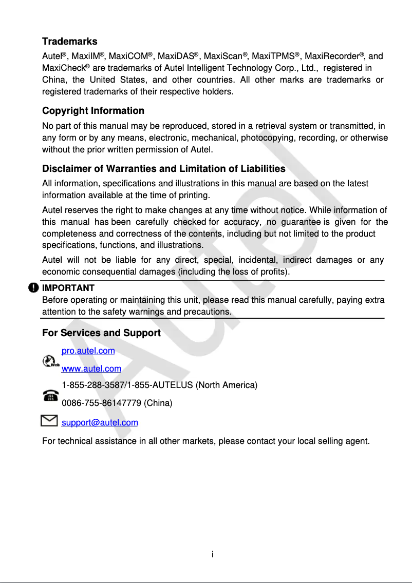 First page image of the manual for MaxiIM M608S Ⅱ