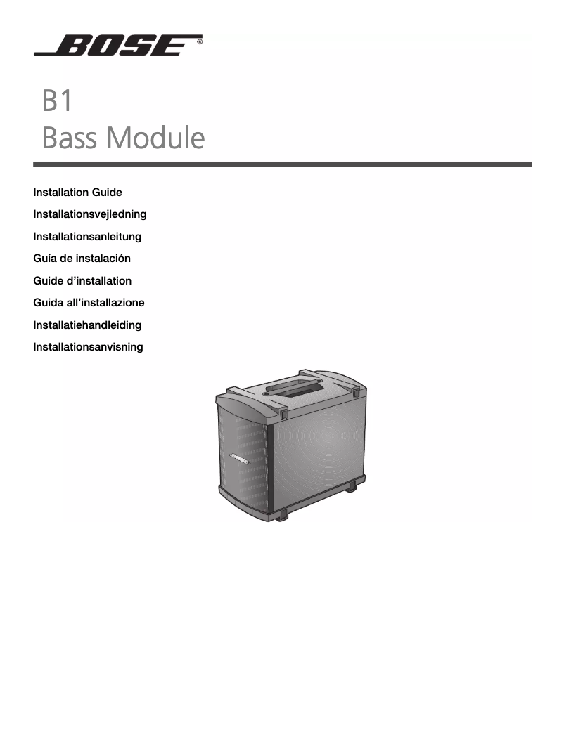 First page image of the manual for B1