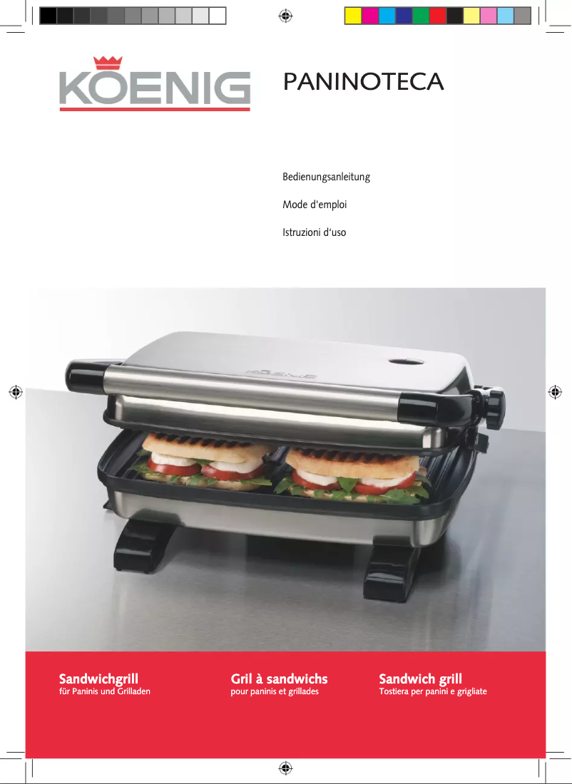 Page 1 of the manual User Manual Koenig Paninoteca B02310