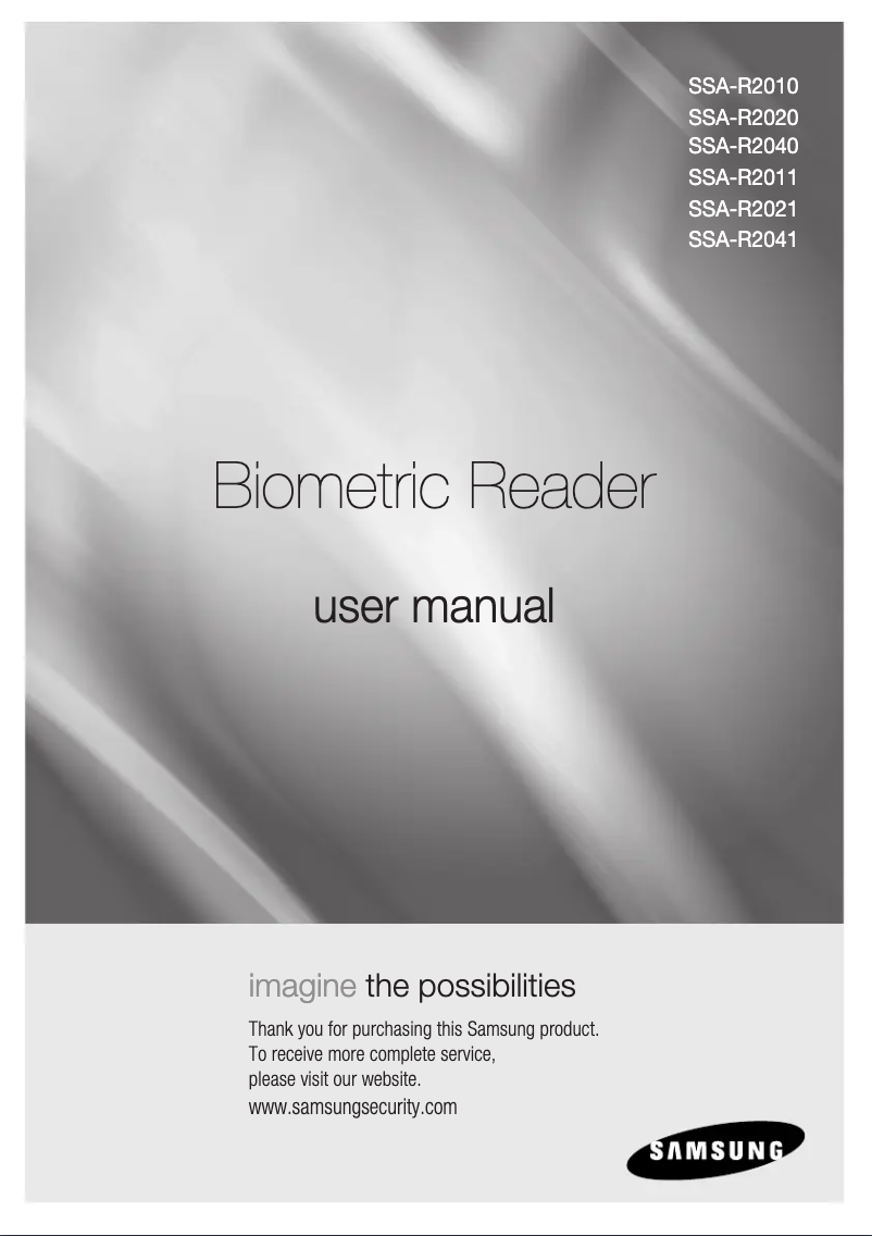 Page 1 of the manual User Manual Samsung SSA-R2010