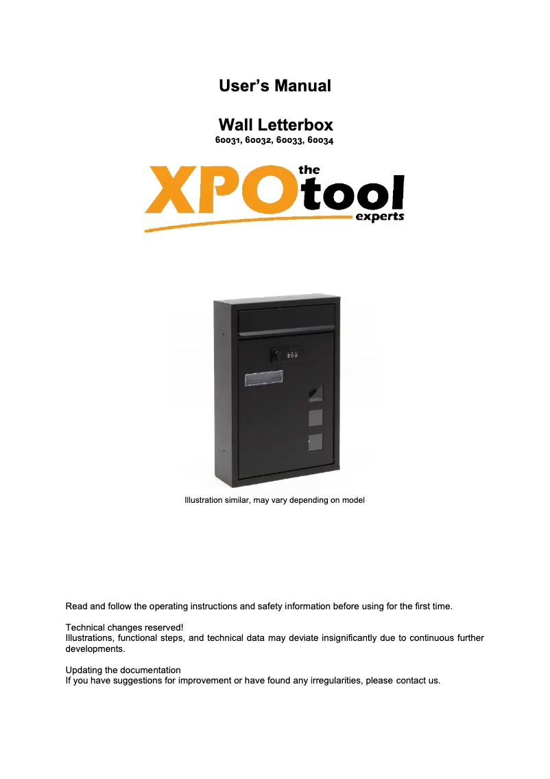 Page 1 of the manual User Manual WilTec 60031