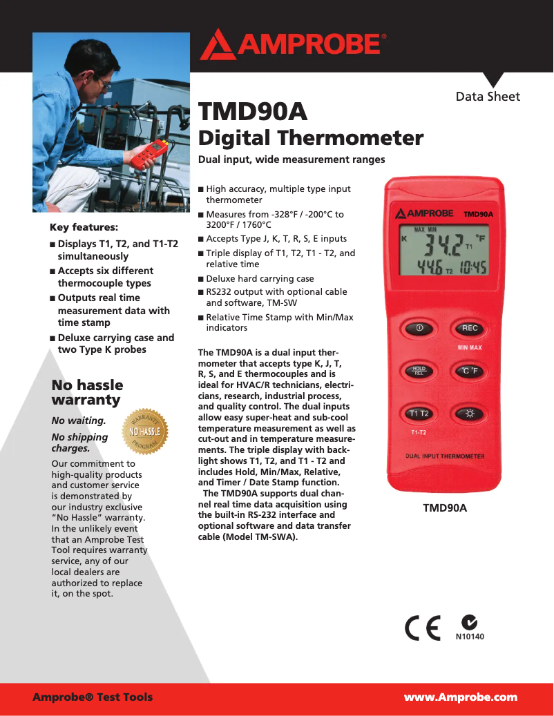 First page image of the manual for TMD90A