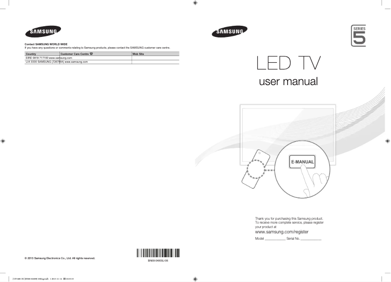 Page 1 of the manual User Manual Samsung UE22F5400AK