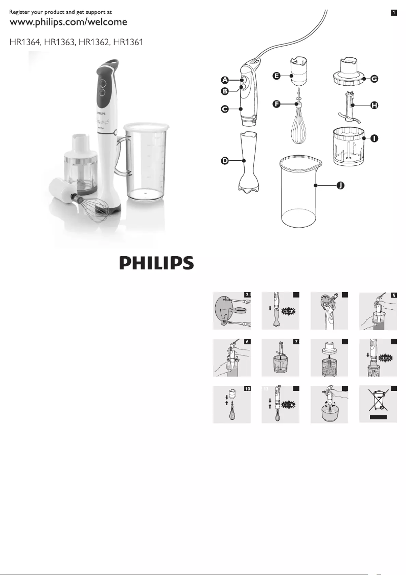 First page image of the manual for HR1361