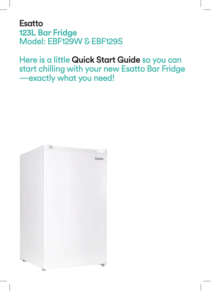 Page 1 of the manual Quick Start Guide Esatto EBF129S