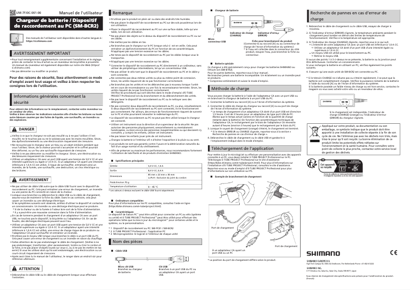 Page 1 of the manual User Manual Shimano SM-BCR2