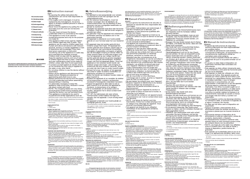 Page 1 of the manual User Manual TriStar MX-4150ER
