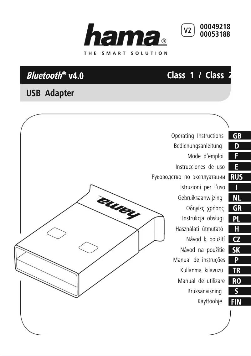 Page 1 of the manual User Manual Hama 00053188