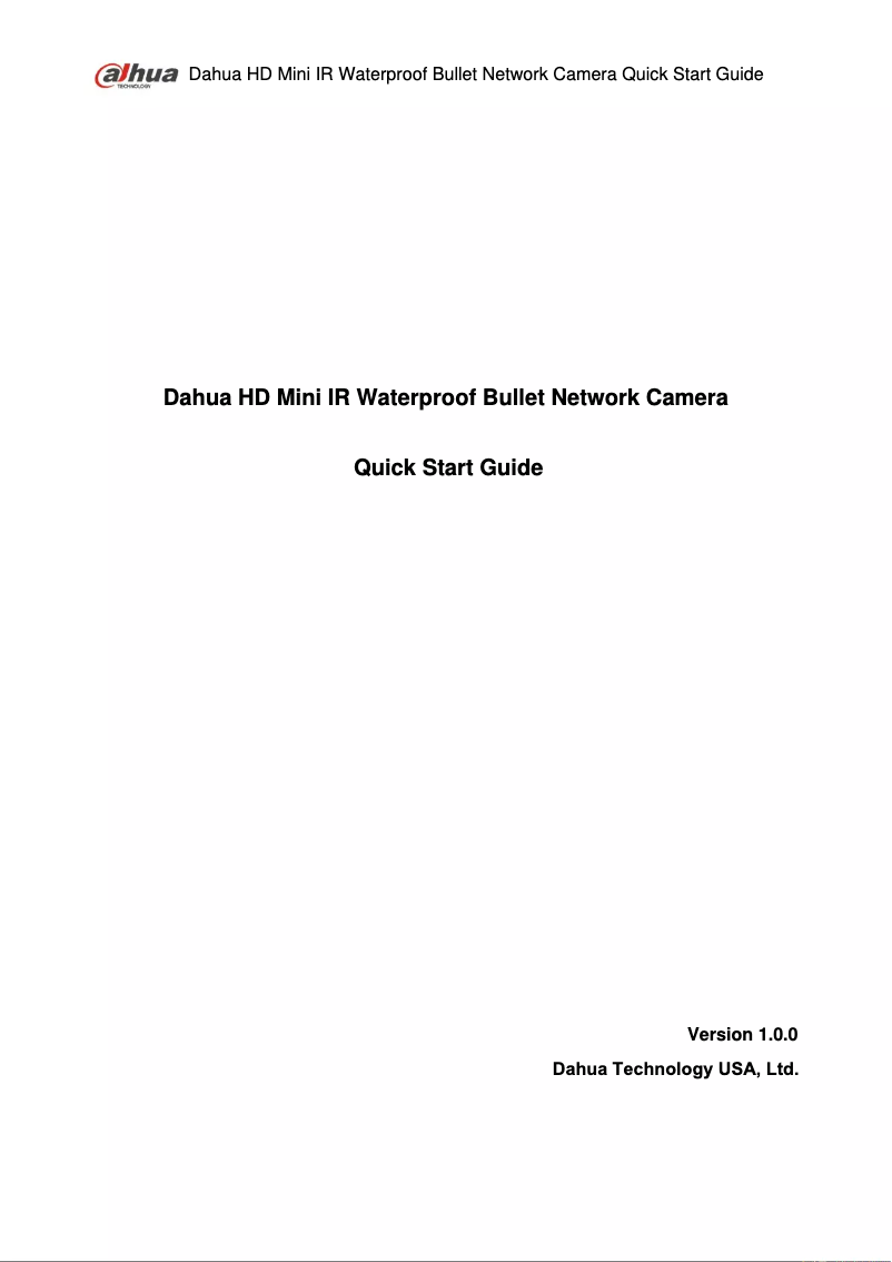 Page 1 of the manual User Manual Dahua Technology N41BD22