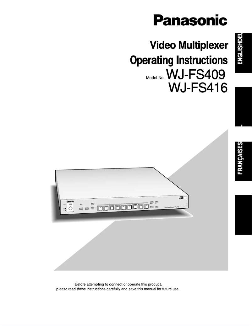Page 1 of the manual User Manual Panasonic WJ-FS409