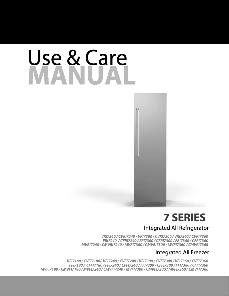 Page 1 of the manual Use and Maintenance Manual Viking MVRI7300WRSS