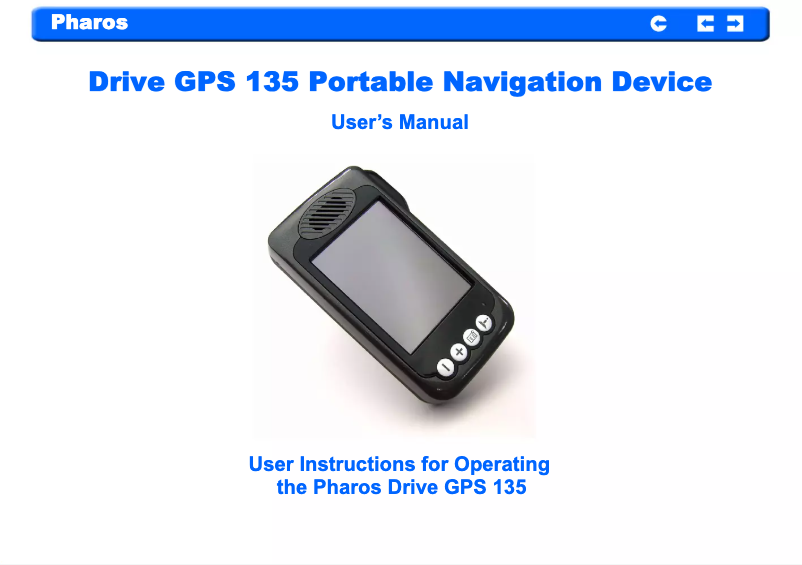 First page image of the manual for Drive GPS 135