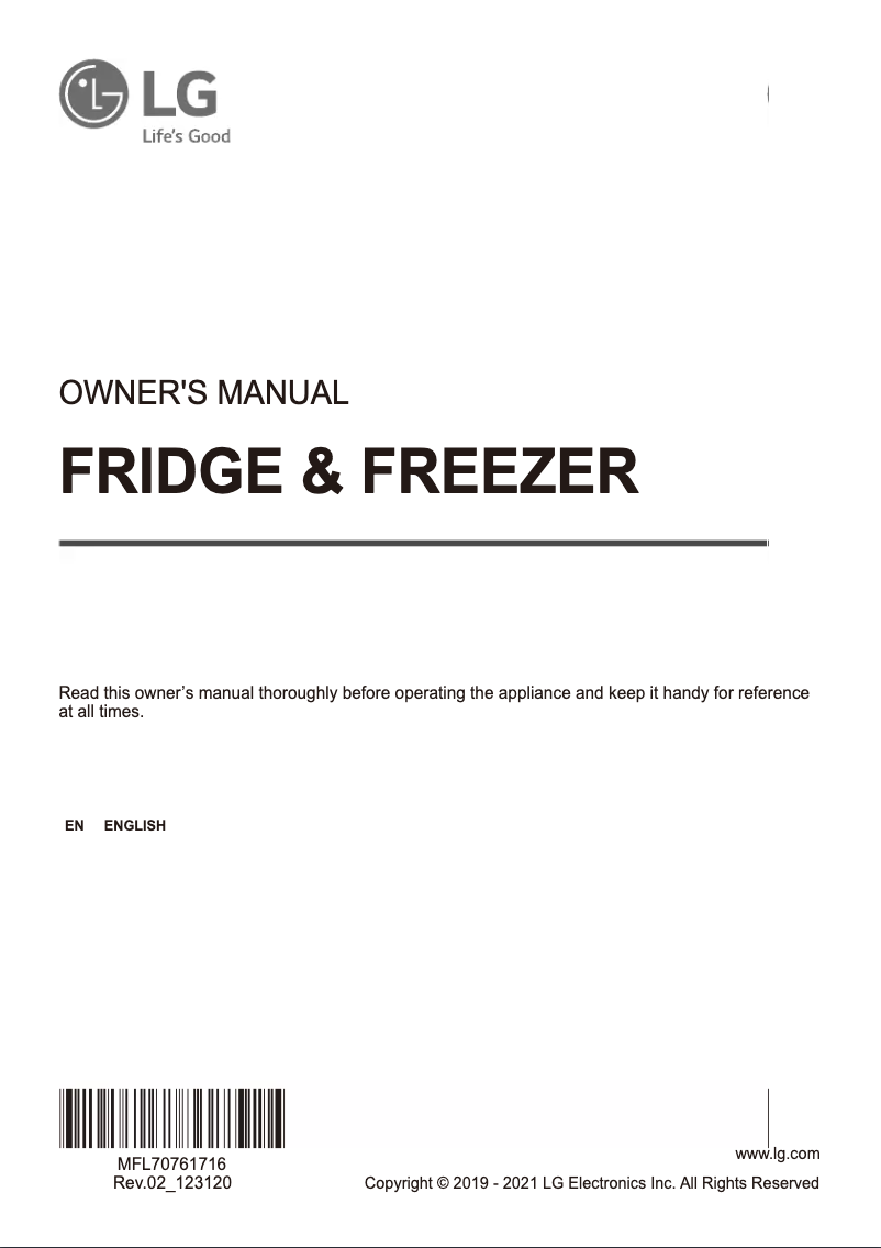 First page image of the manual for GF-L677SL