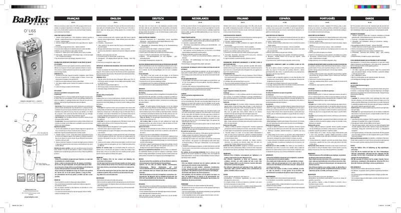 Page 1 of the manual User Manual BaByliss O'liss