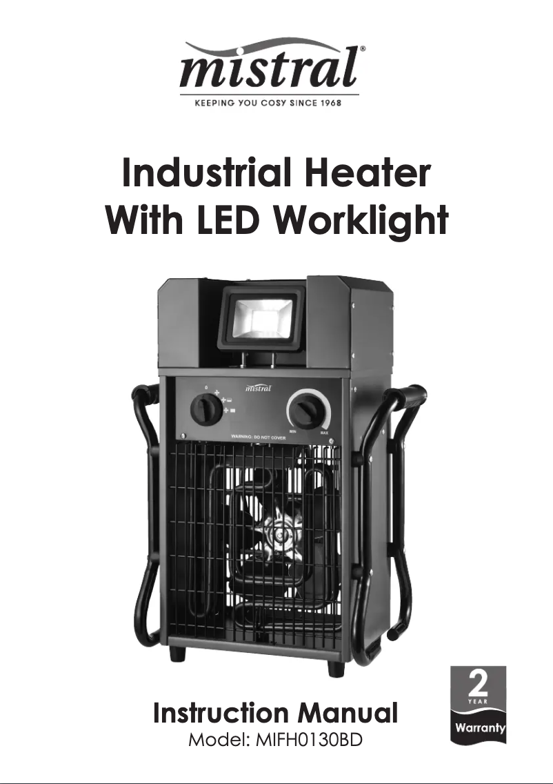 Page 1 of the manual User Manual Mistral MIFH0130BDA
