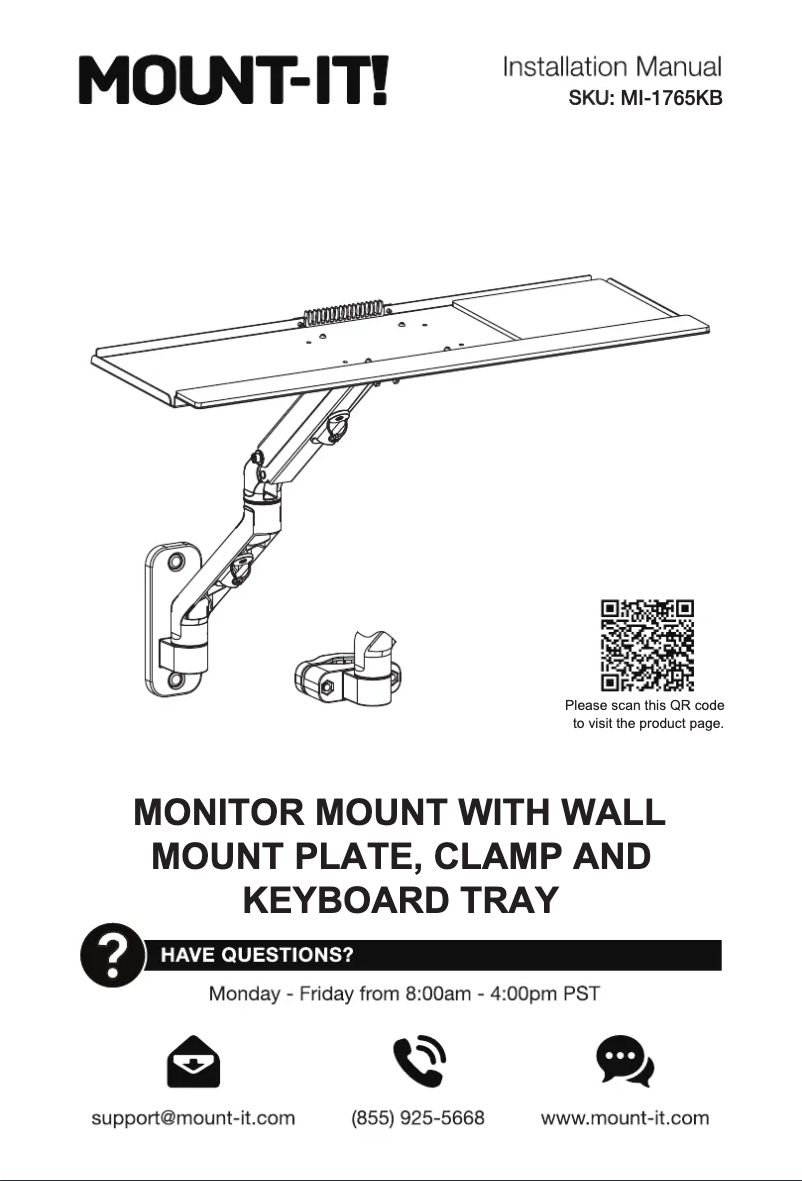 Page 1 of the manual User Manual Mount-It! MI-1765KB