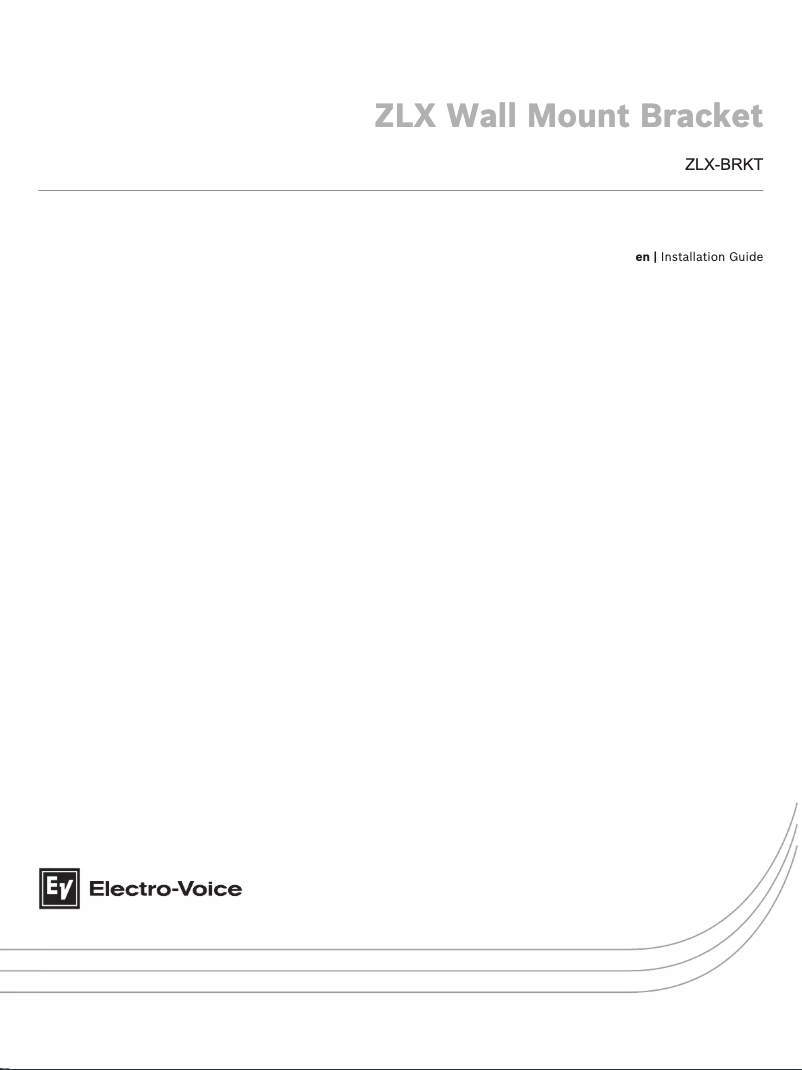 Page 1 of the manual Installation Guide Electro-Voice ZLX-15BT