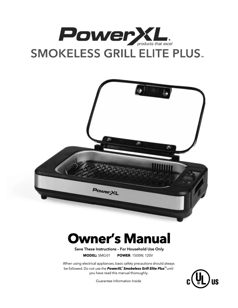 First page image of the manual for Smokeless Grill Elite SMG-01