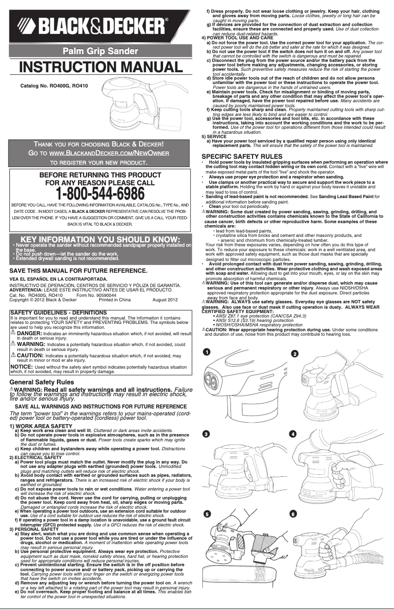 Page 1 of the manual User Manual Black & Decker RO410