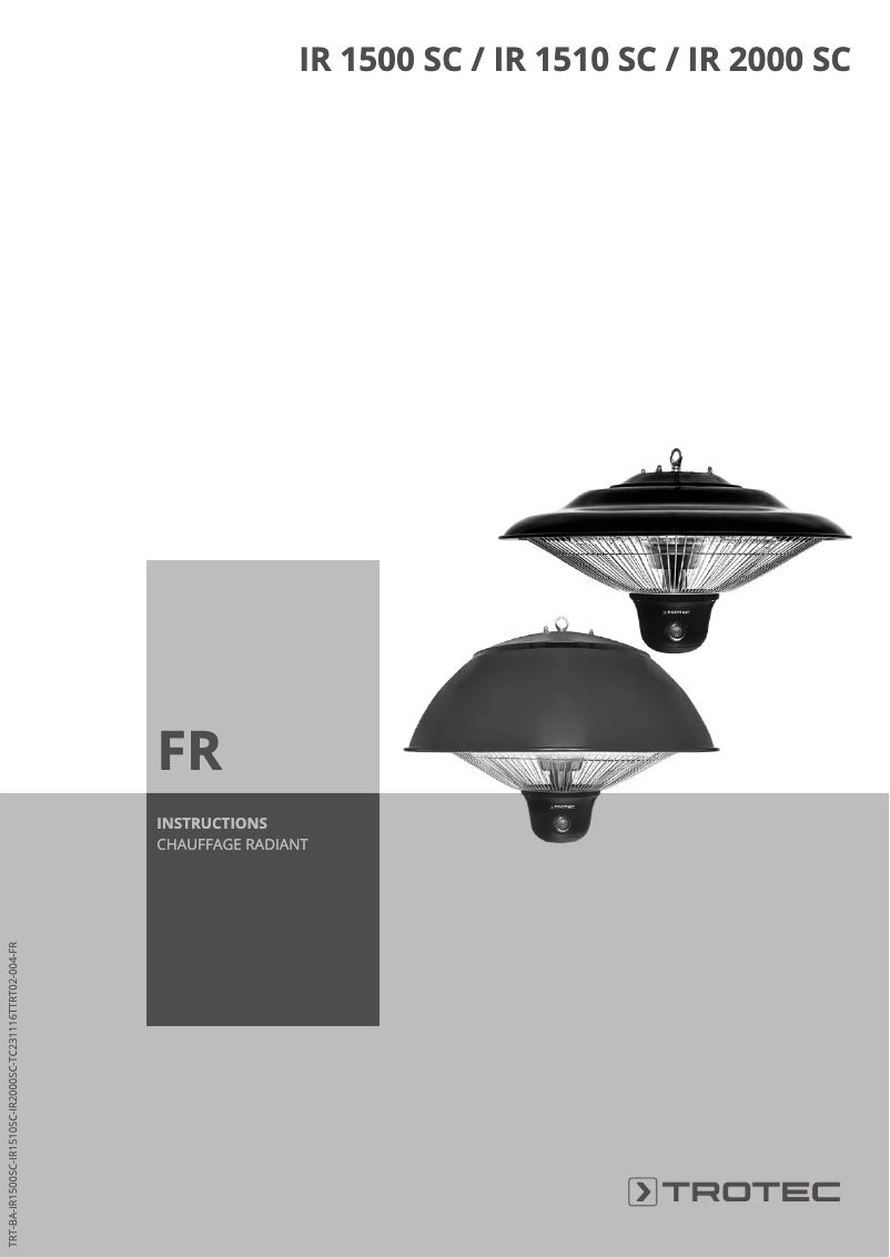 First page image of the manual for IR 1500 SC